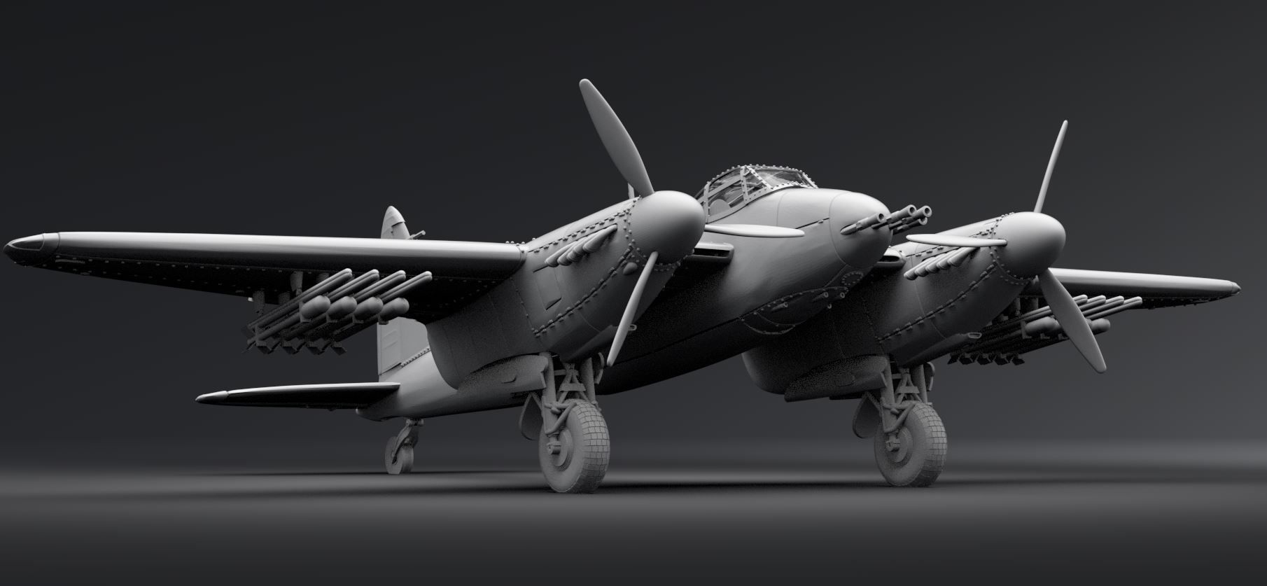De Havilland Mosquito dh98 A52 Scale model 3D print model_4