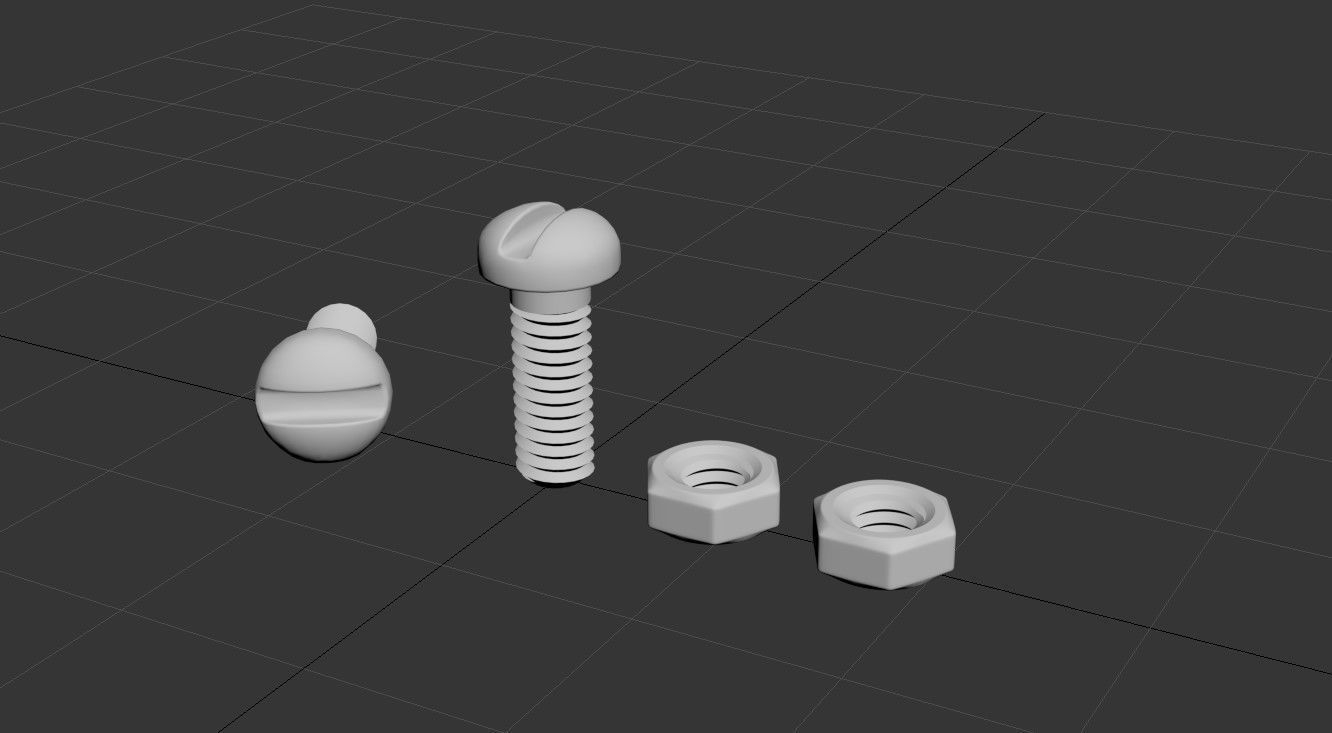 Rusted Bolts and Nuts Free 3D model_4