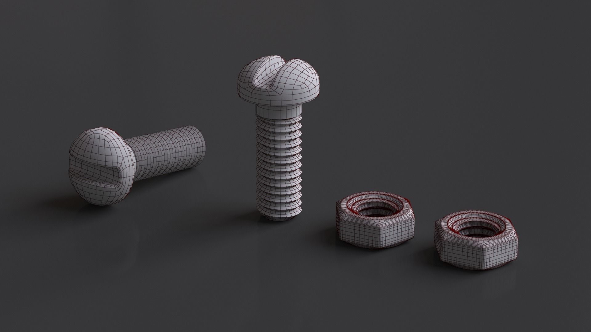 Rusted Bolts and Nuts Free 3D model_3