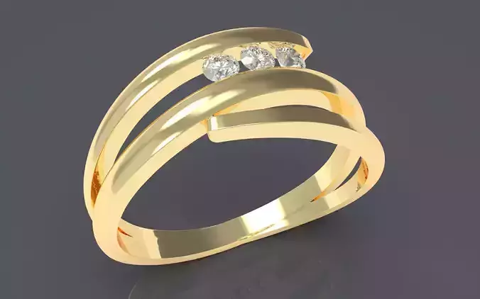 Fashion wedding diamond ring 3D print model