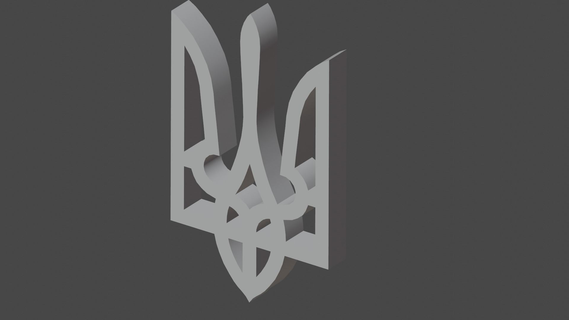 trident ukrainian flag Free 3D model_2