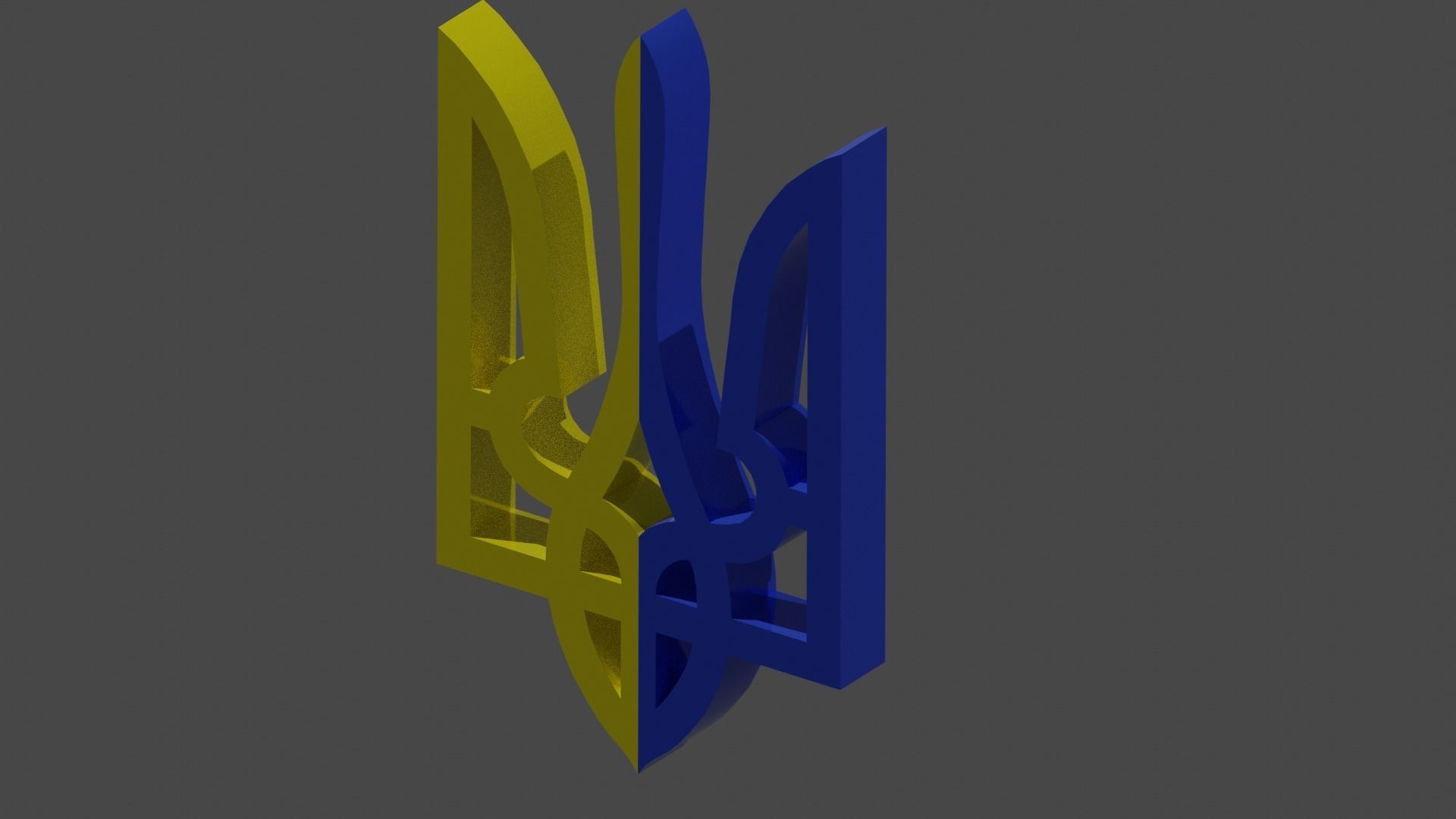 trident ukrainian flag Free 3D model_1