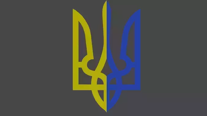 trident ukrainian flag Free 3D model