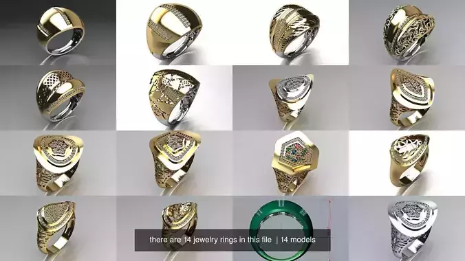 there are 14 jewelry rings in this file 
