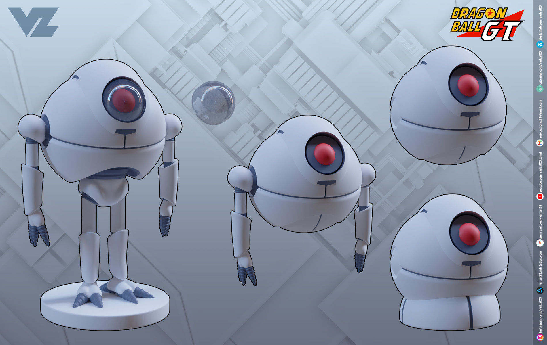 Giru - Dragon Ball GT - 5 Configurations 3D print model_1
