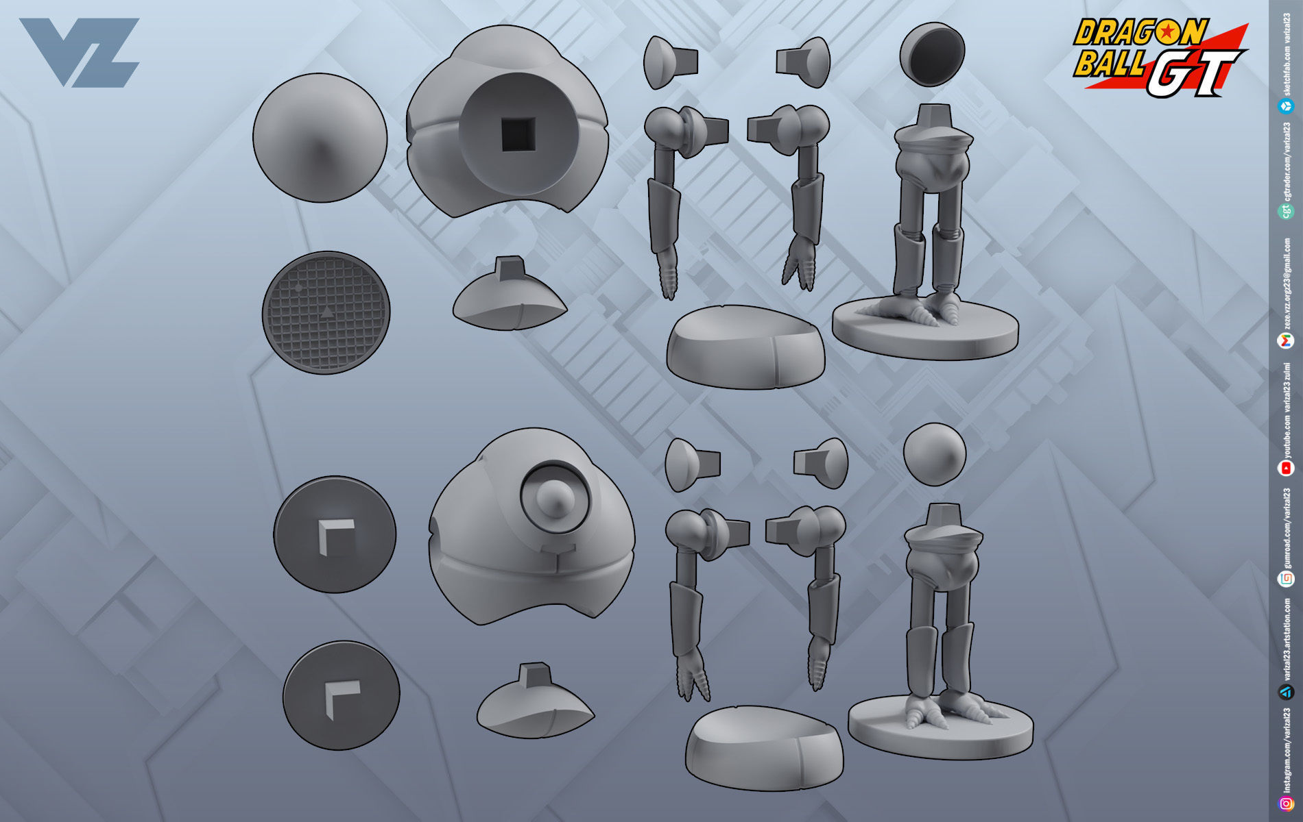 Giru - Dragon Ball GT - 5 Configurations 3D print model_2