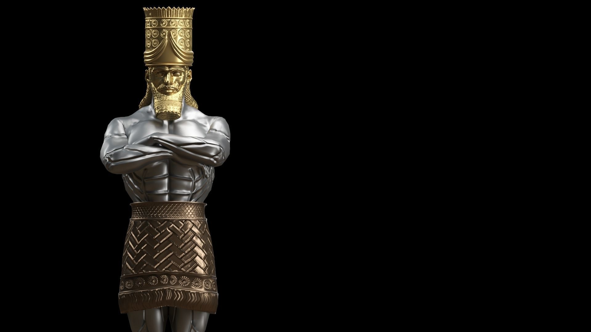  Nebuchadnezzar king rigged vfx Low-poly 3D model_2