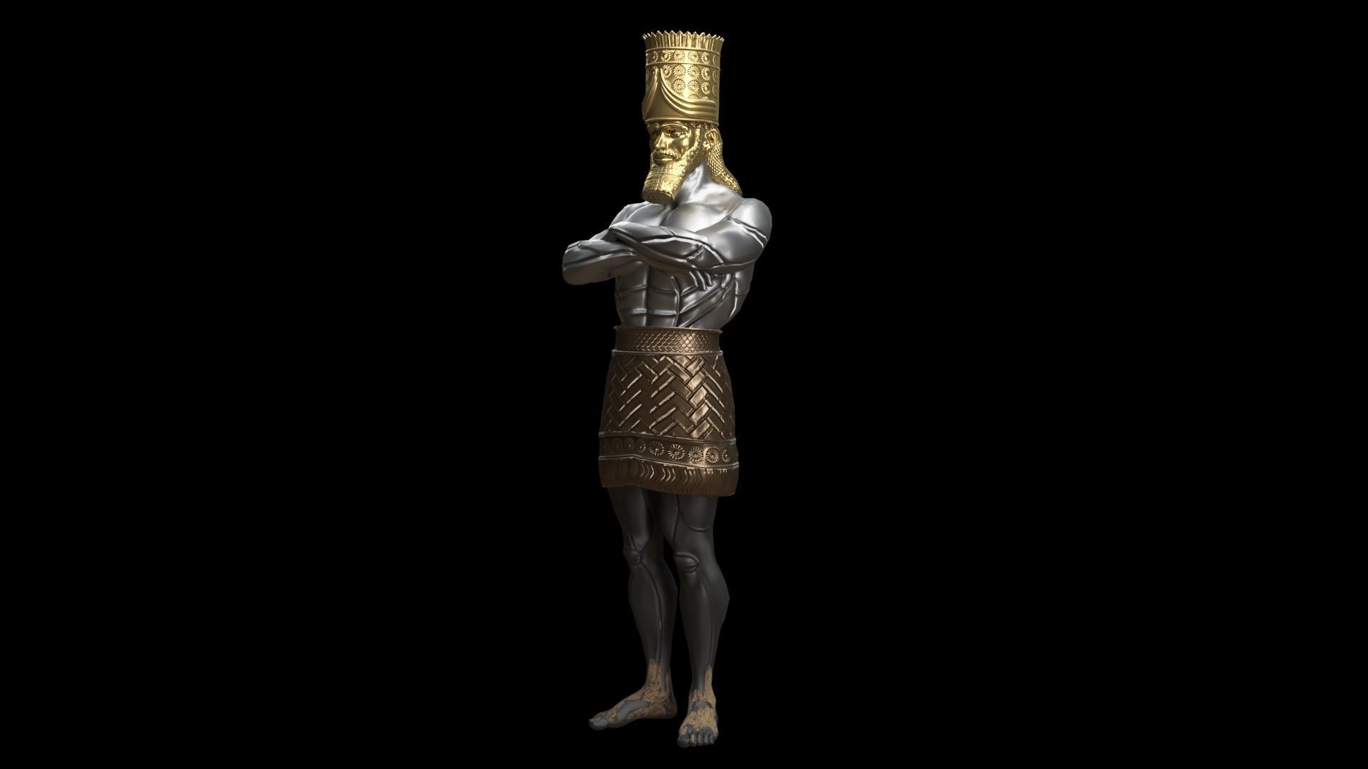  Nebuchadnezzar king rigged vfx Low-poly 3D model_5