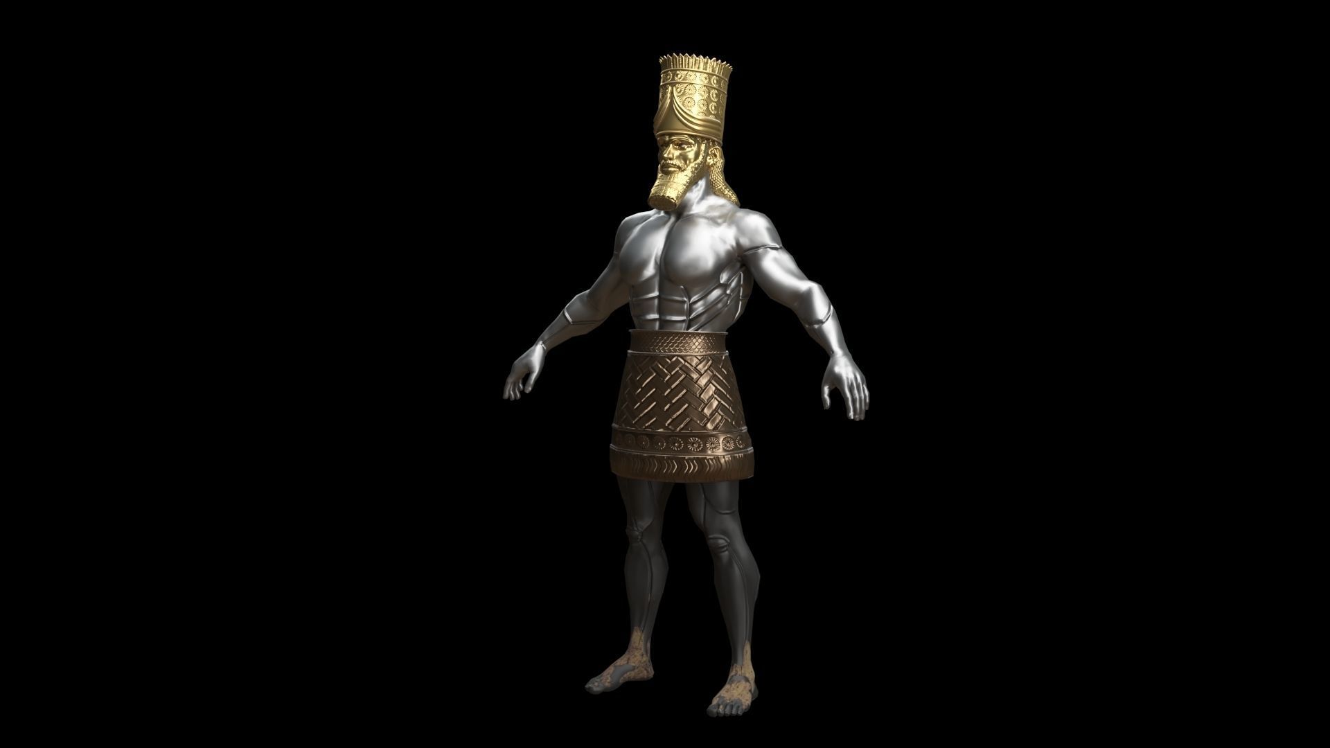  Nebuchadnezzar king rigged vfx Low-poly 3D model_4