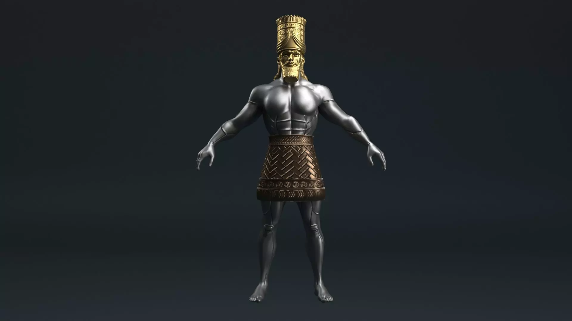  Nebuchadnezzar king rigged vfx Low-poly 3D model_0
