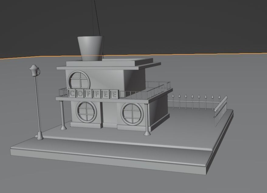 LITTLE 3D COFFEE SHOP MODEL 3D model_3