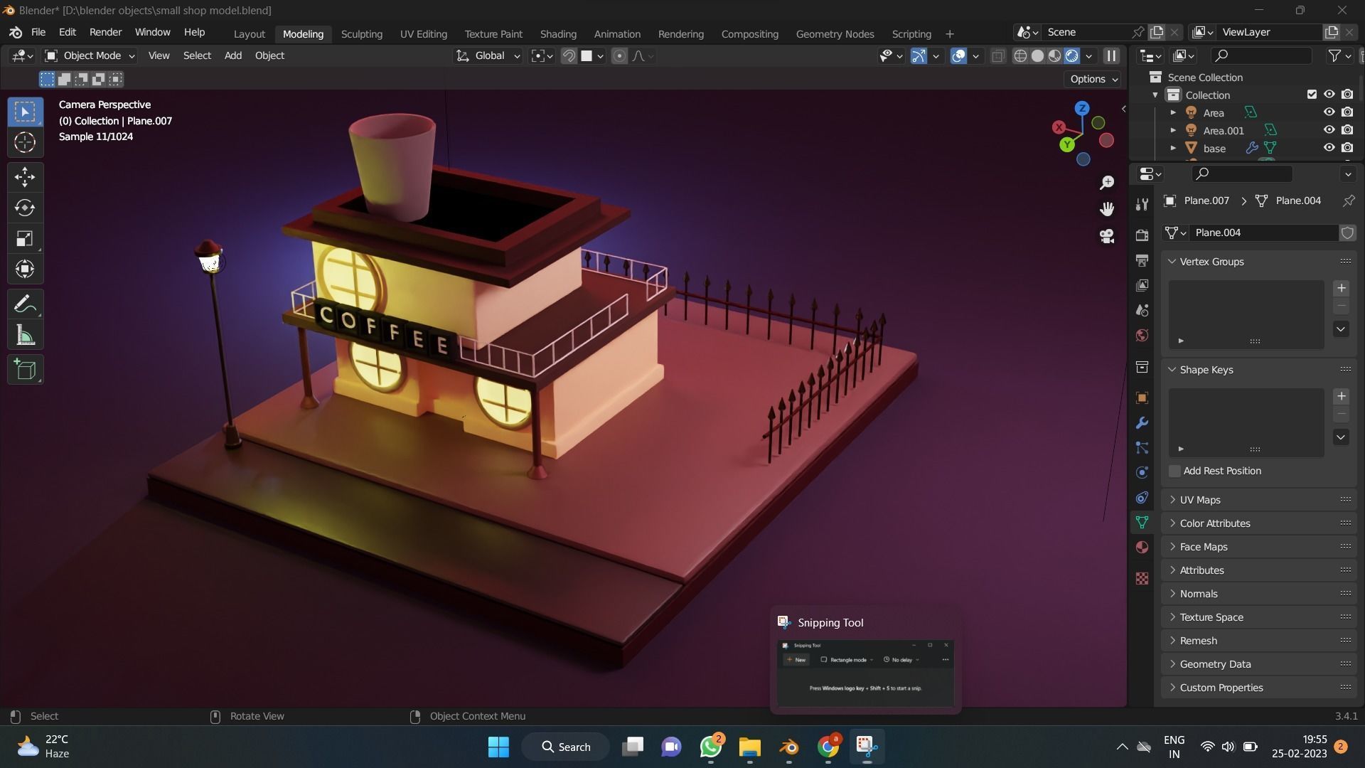 LITTLE 3D COFFEE SHOP MODEL 3D model_2