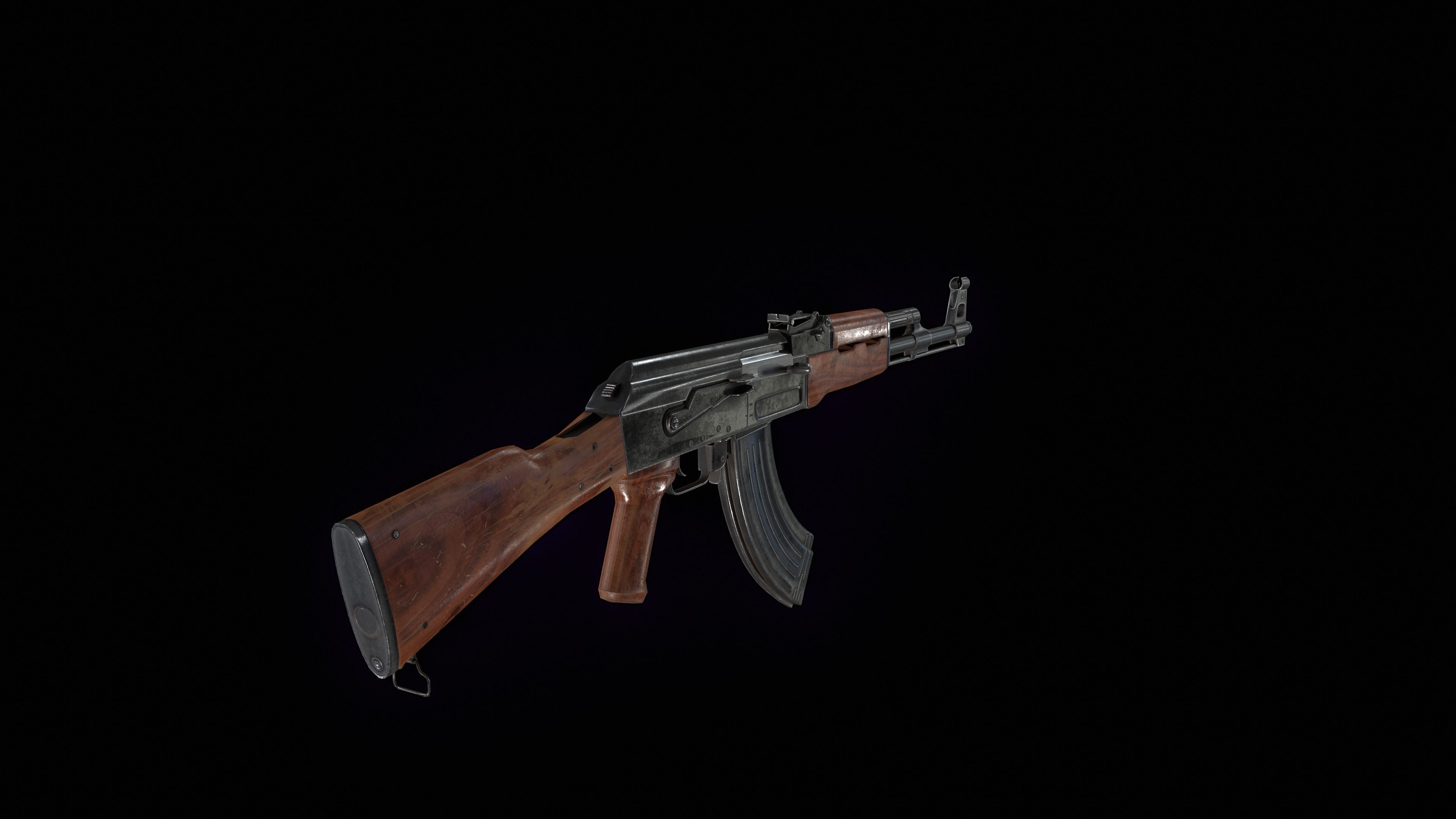 AK-47 Kalashnikov Low-poly 3D model_4