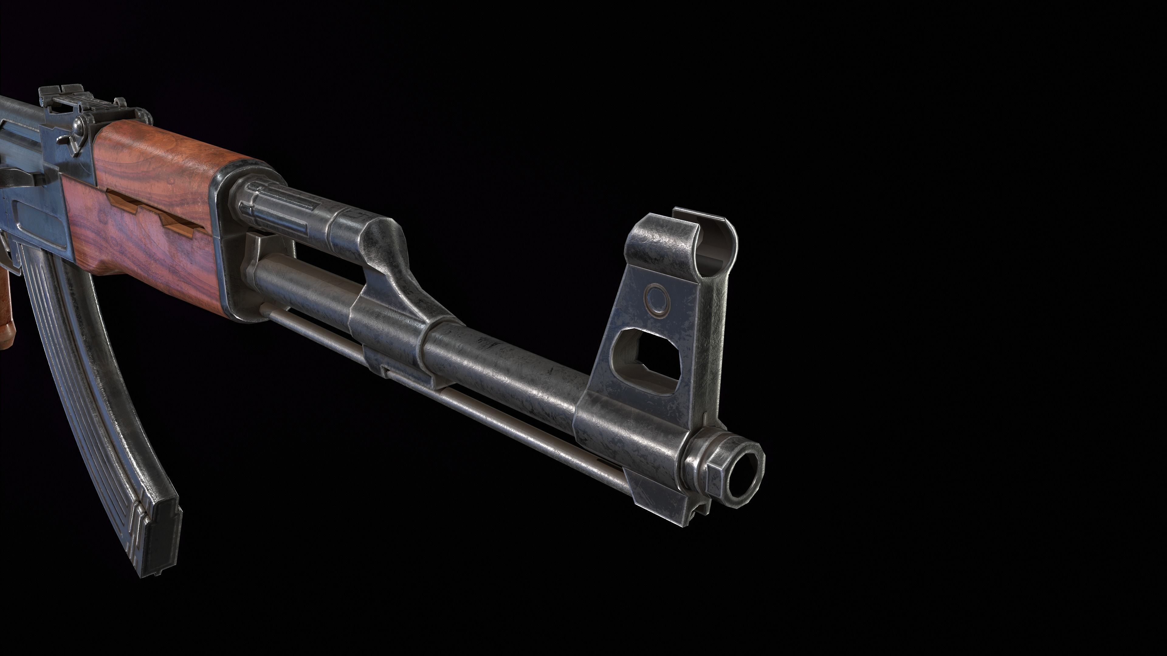 AK-47 Kalashnikov Low-poly 3D model_3