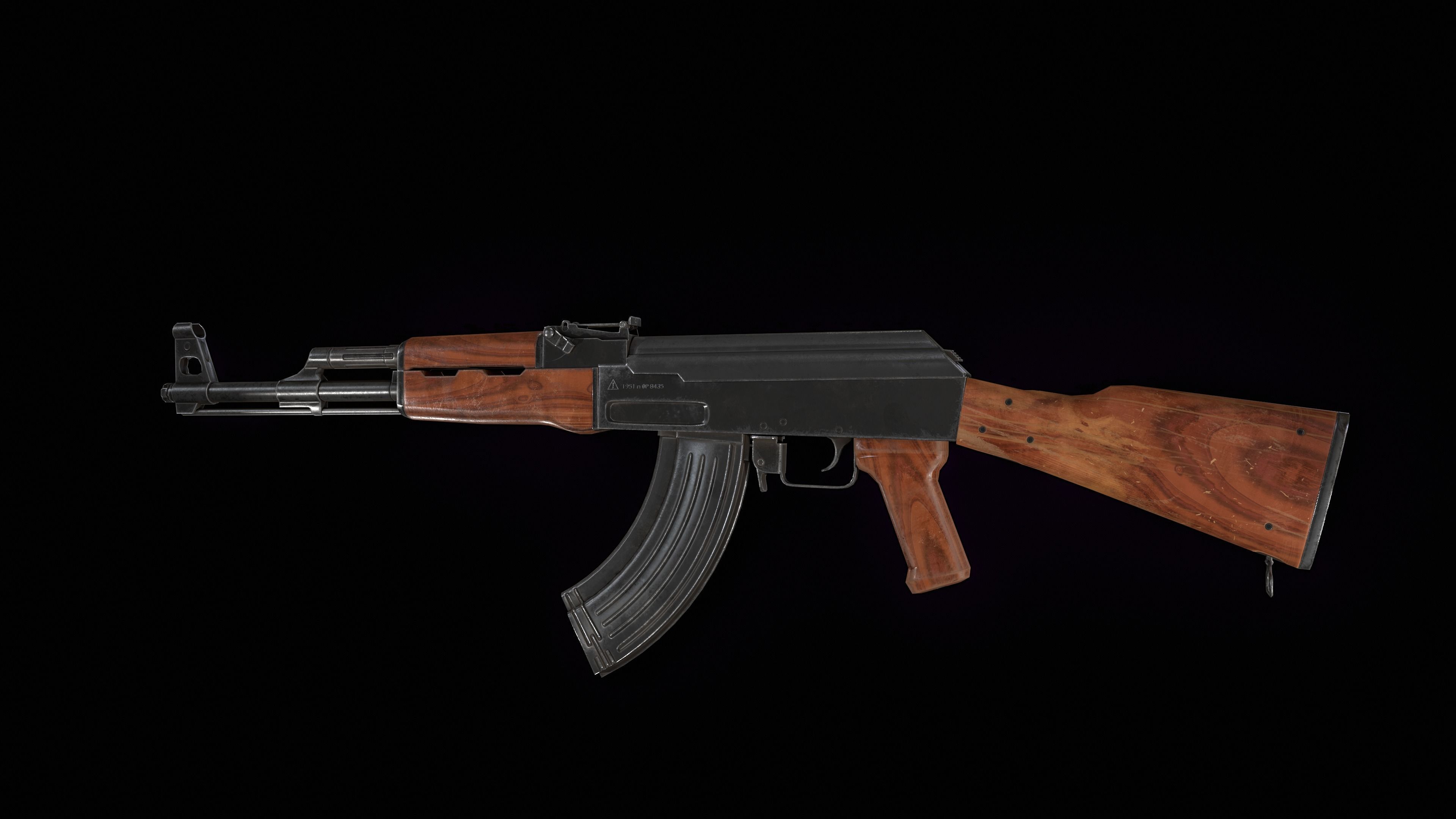 AK-47 Kalashnikov Low-poly 3D model_2