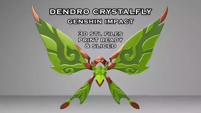 Dendro Crystalfly -- Genshin Impact Decoration -- 3D Print Ready 3D print model
