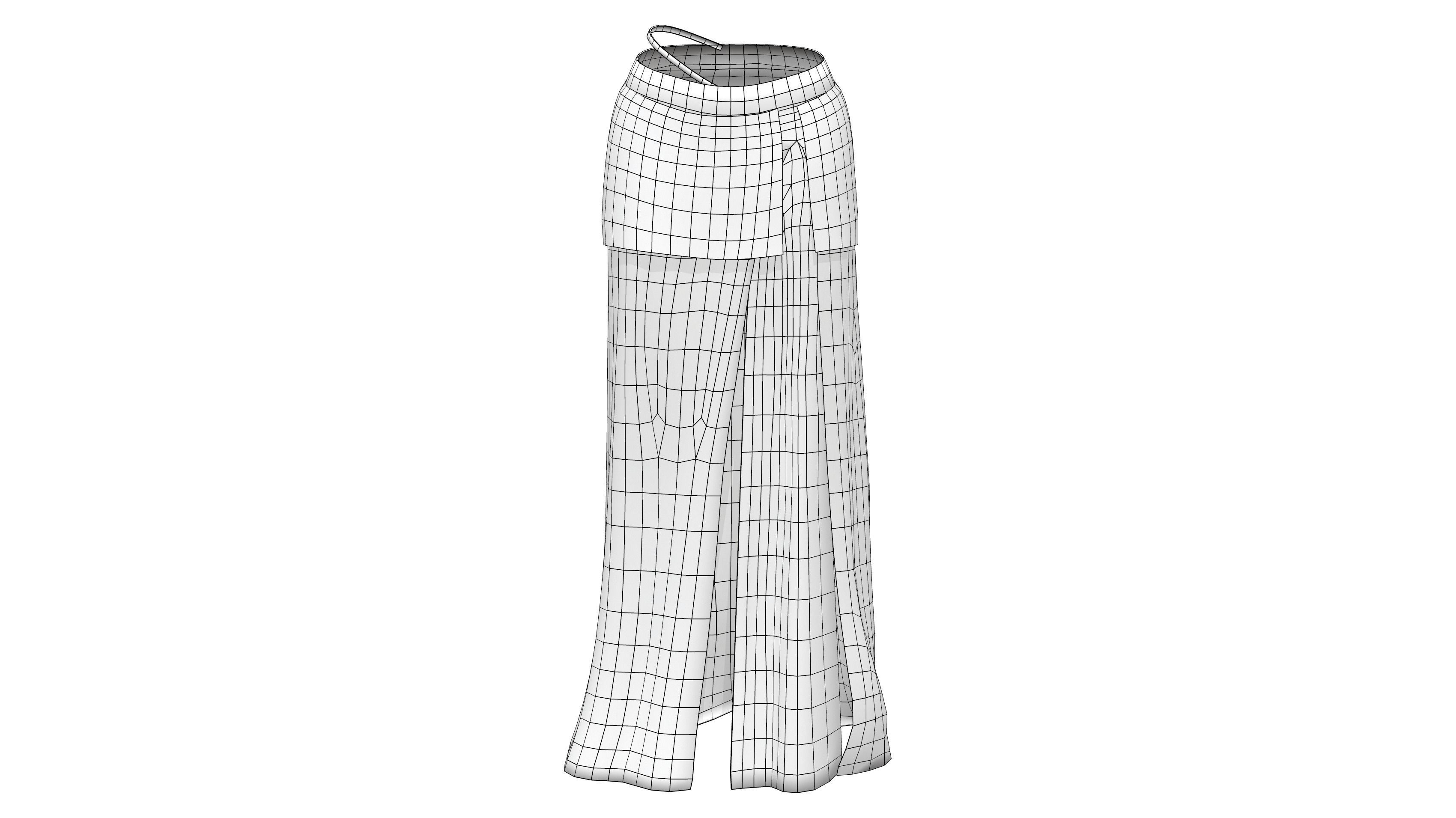 Belly Dancing Skirt Low-poly 3D model_6