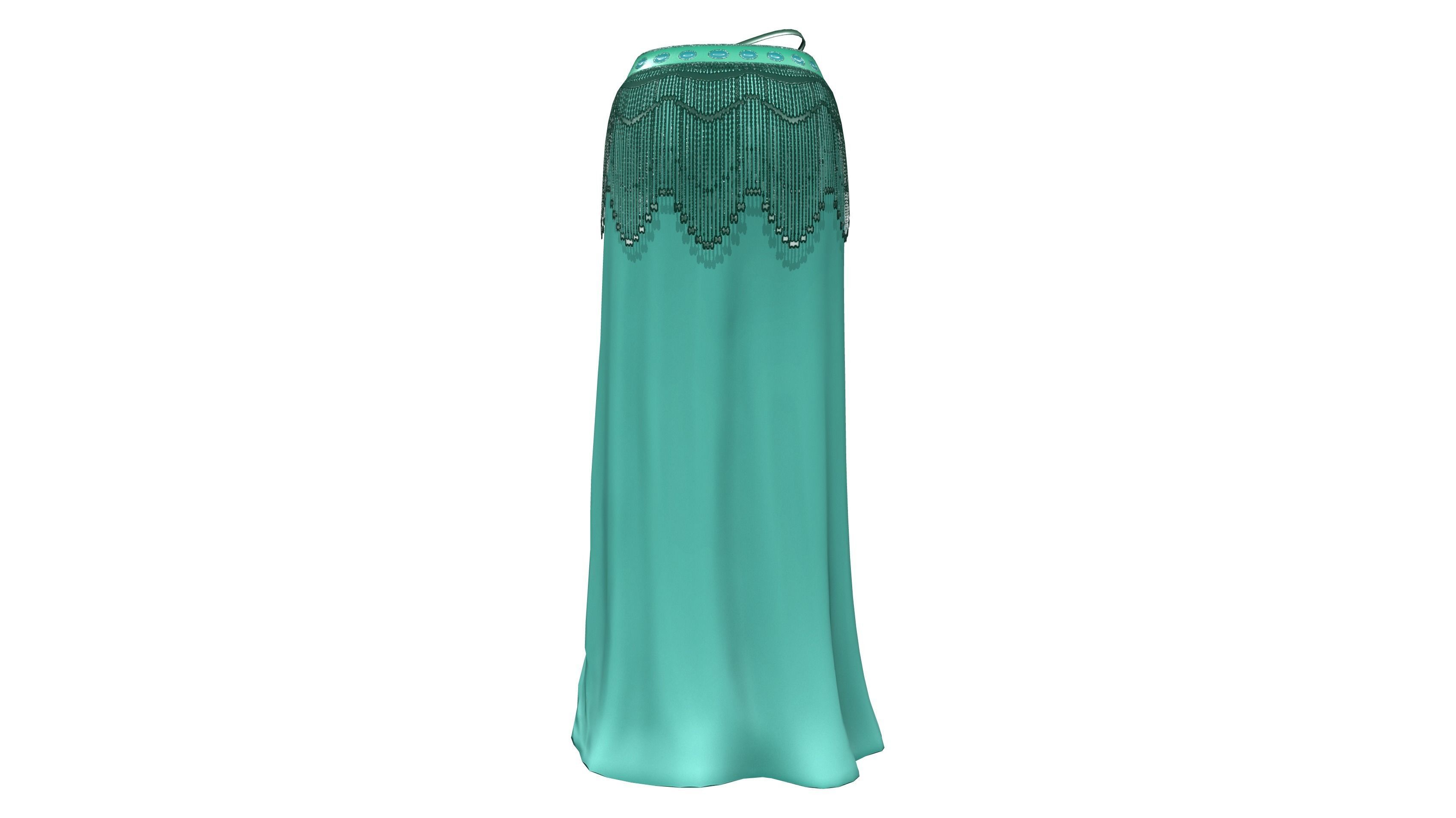 Belly Dancing Skirt Low-poly 3D model_4