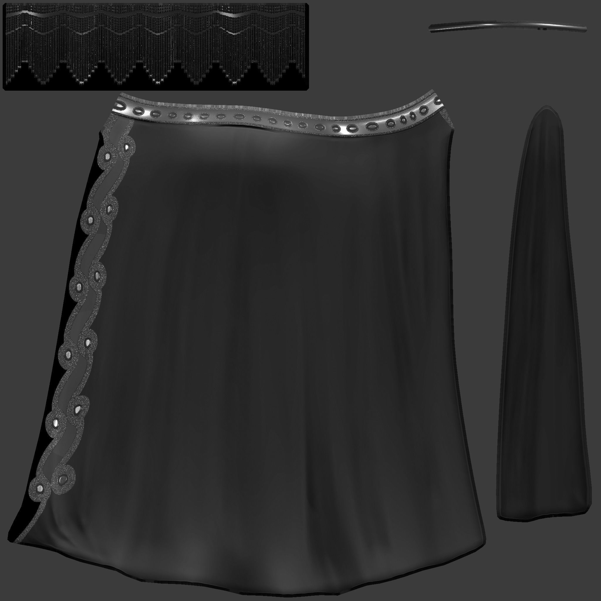 Belly Dancing Skirt Low-poly 3D model_11