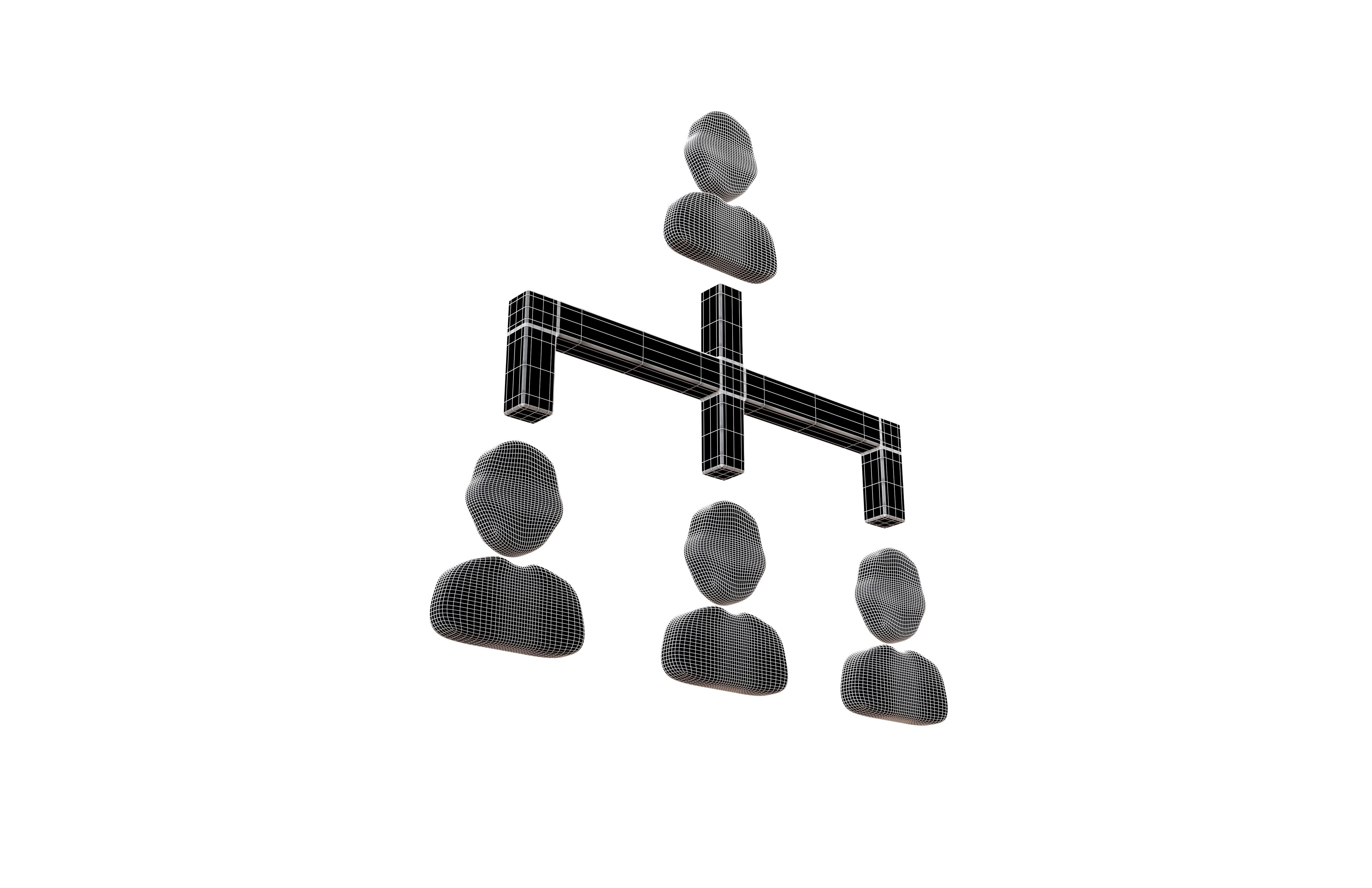 Organization Icon v2 002 Low-poly 3D model_7