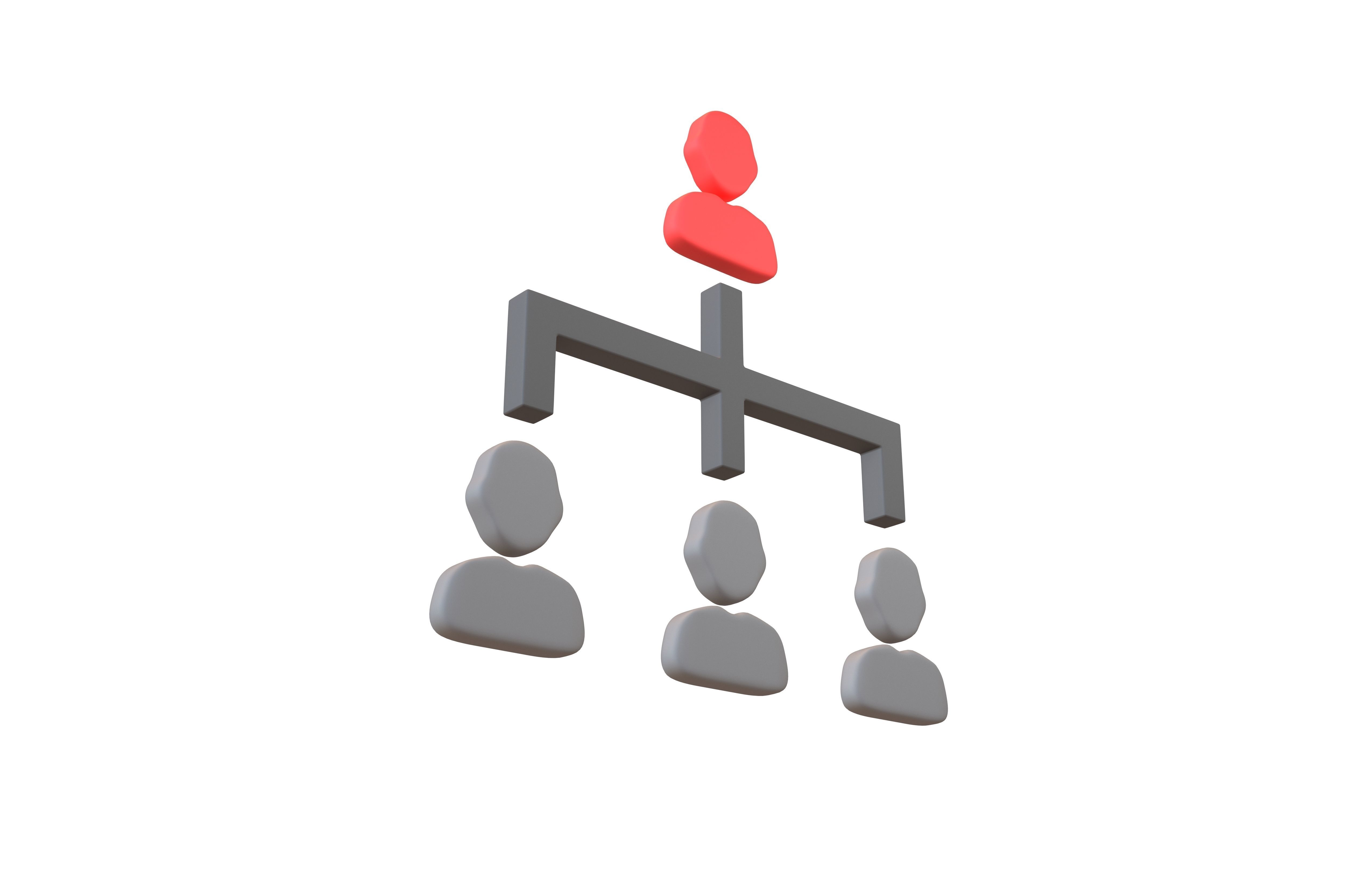 Organization Icon v2 002 Low-poly 3D model_3