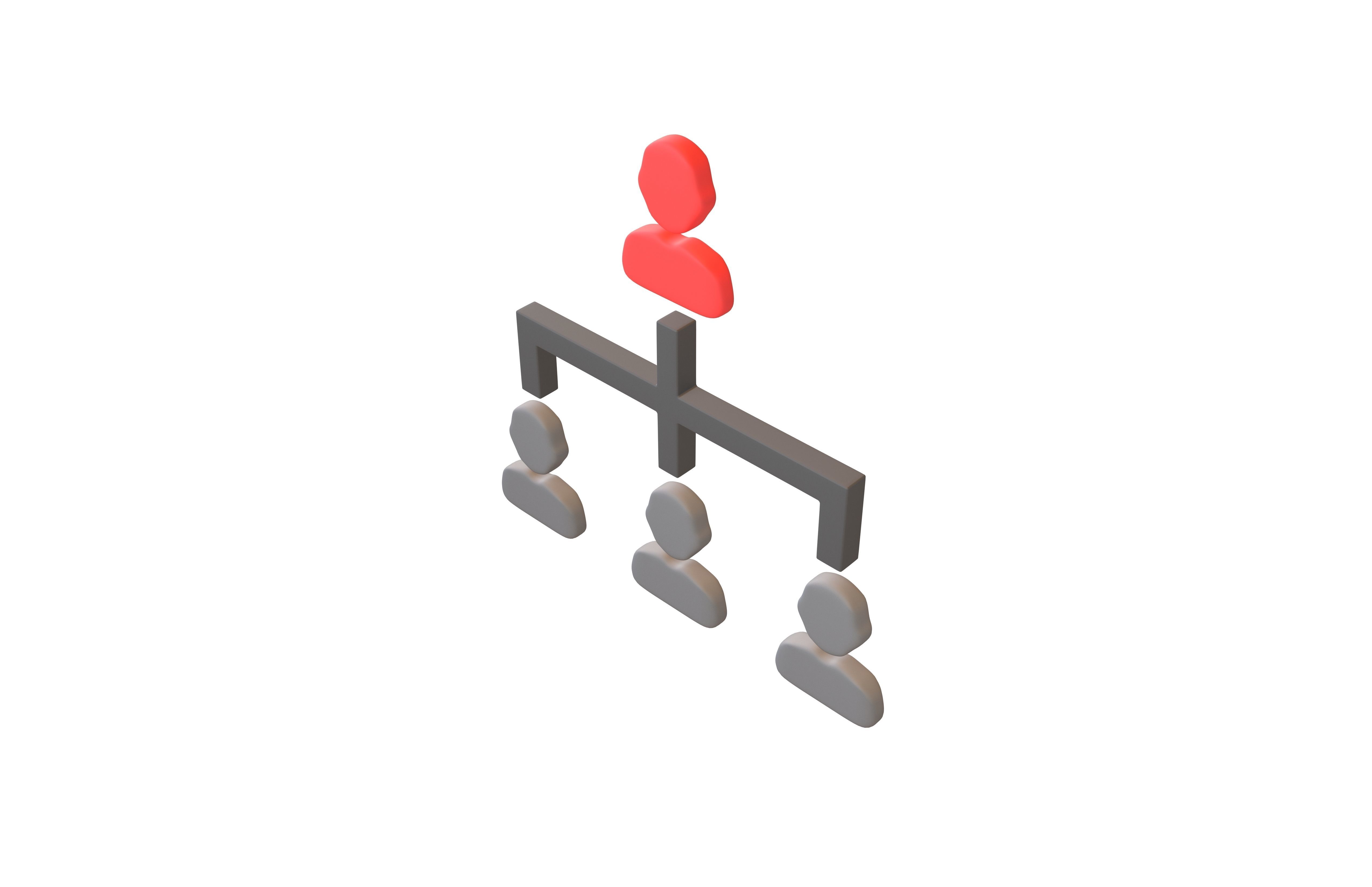 Organization Icon v2 002 Low-poly 3D model_2