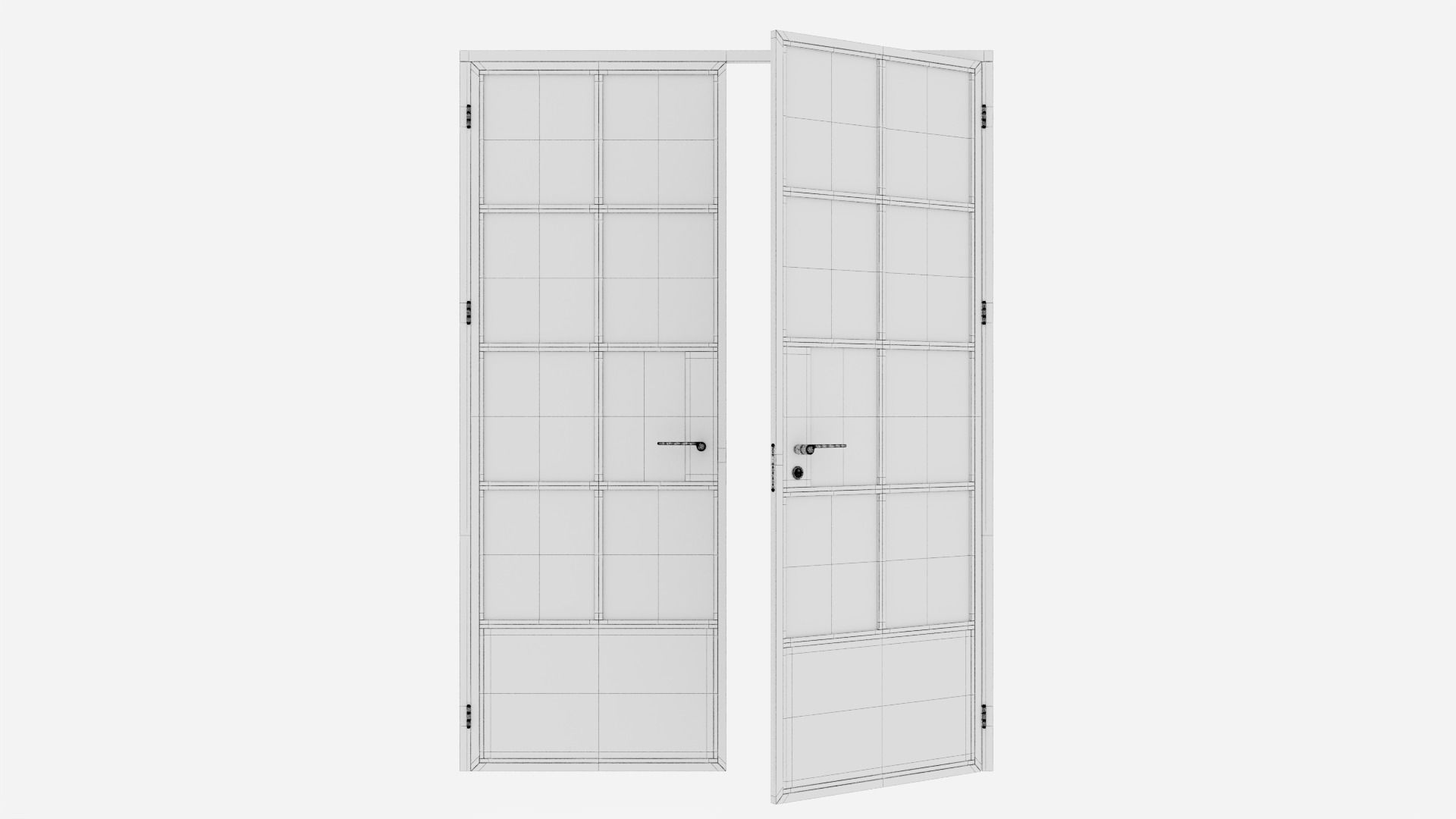 Aluminium door 159 3D model_6