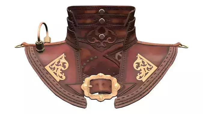 Leather Shoulder and Neck Guard Low-poly 3D model