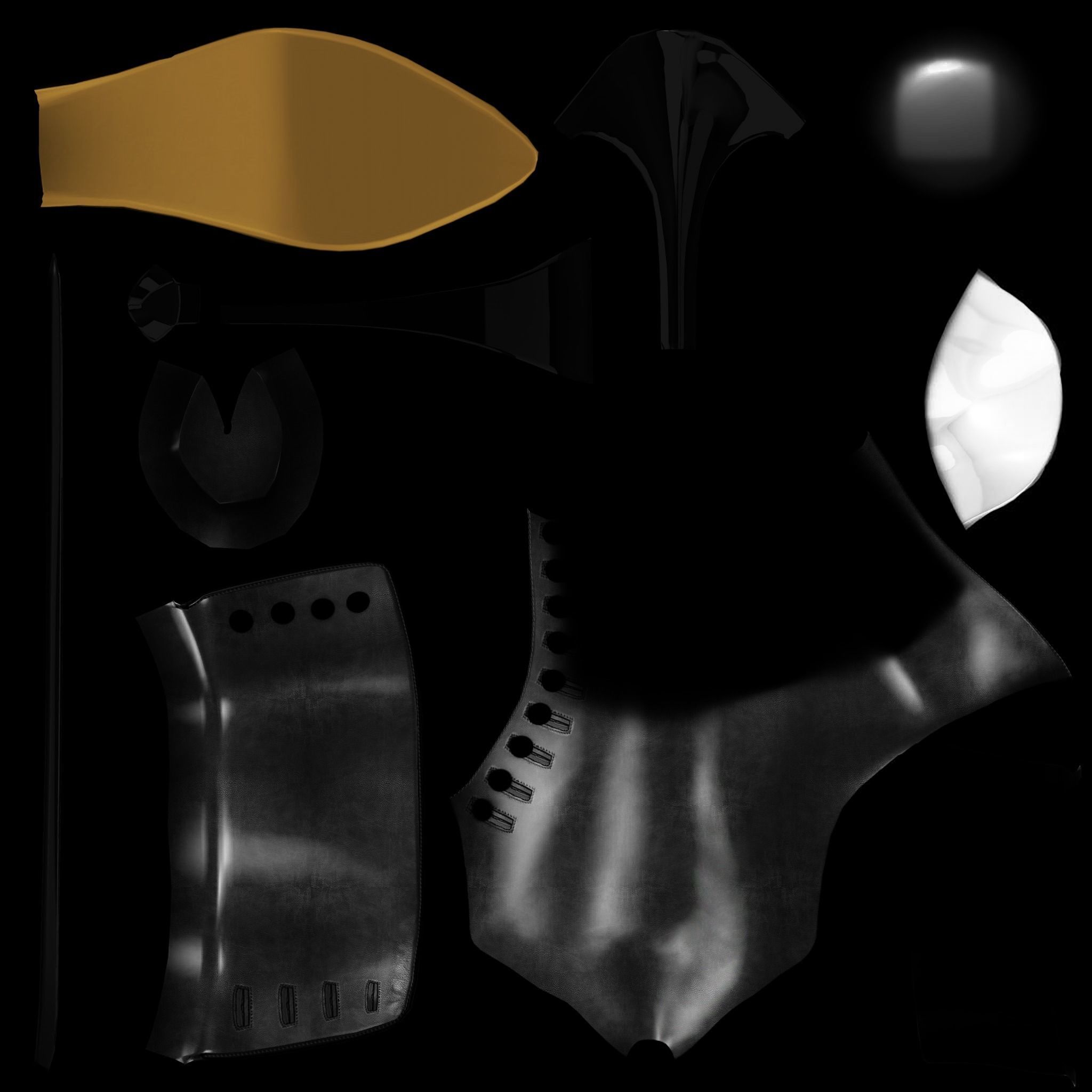 Buttons Heel Boots Low-poly 3D model_8