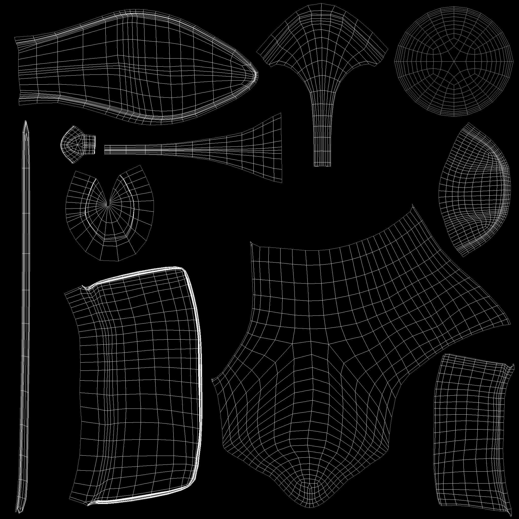 Buttons Heel Boots Low-poly 3D model_11