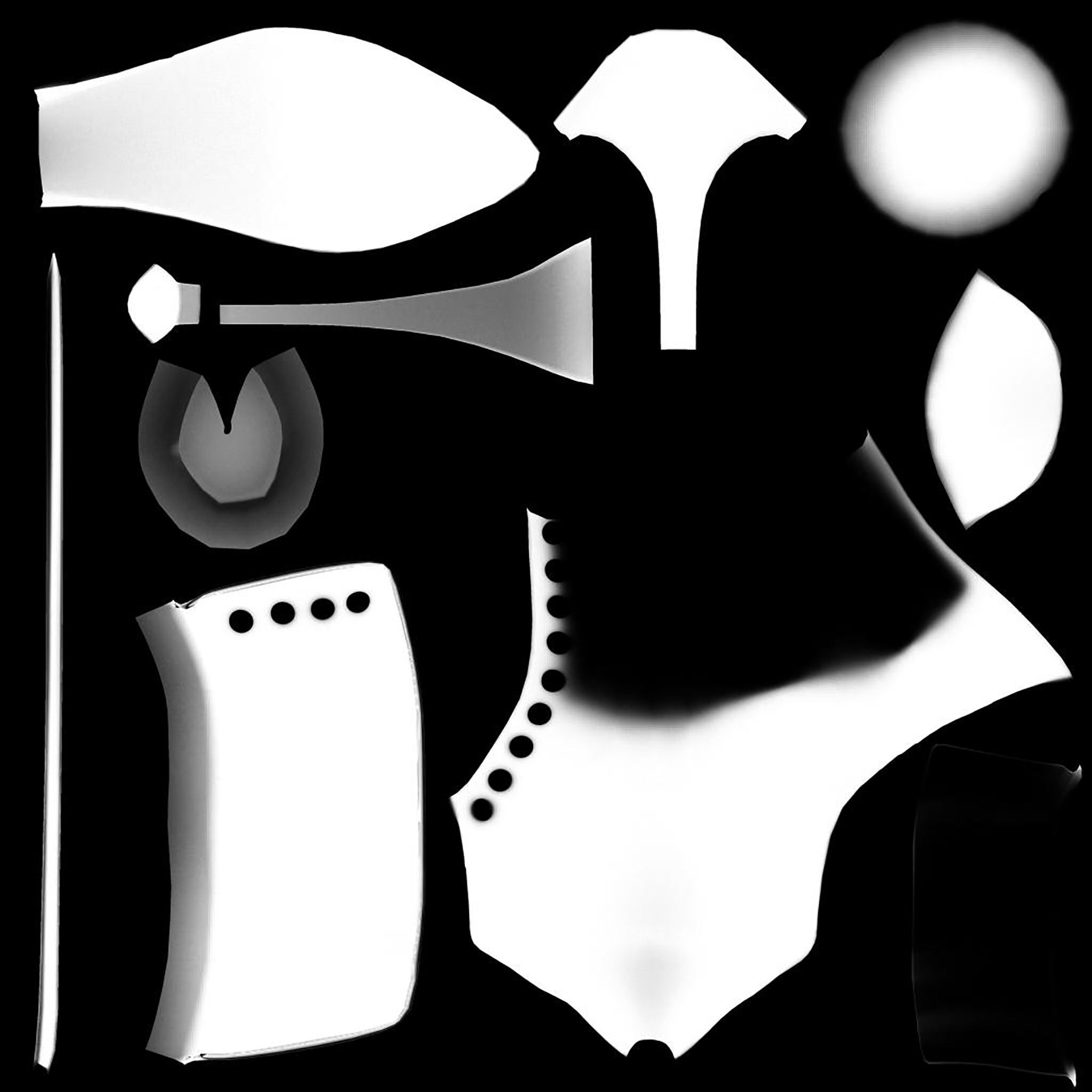 Buttons Heel Boots Low-poly 3D model_10