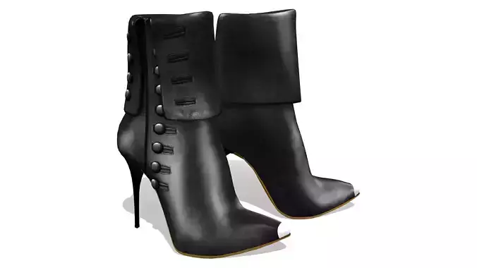 Buttons Heel Boots