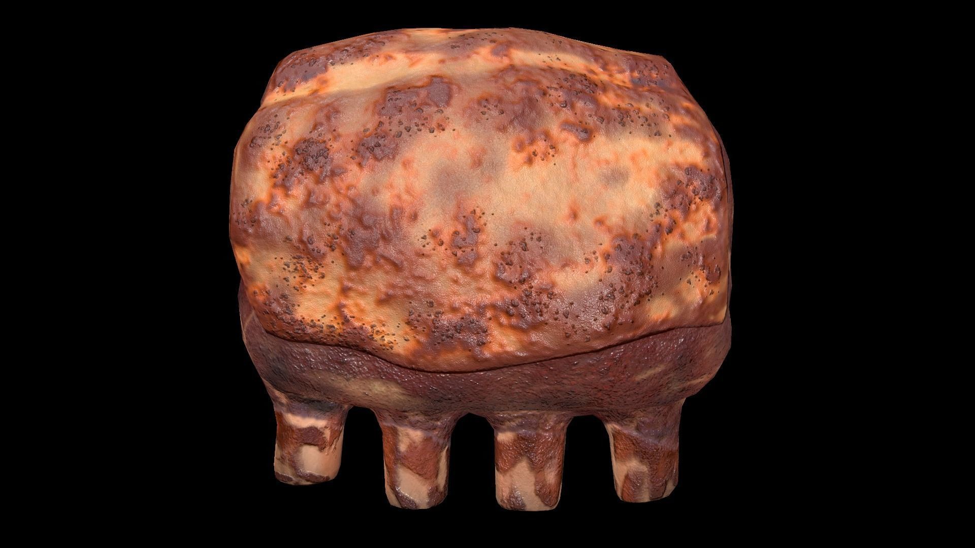 Beef RibsGrilled Low-poly 3D model_5