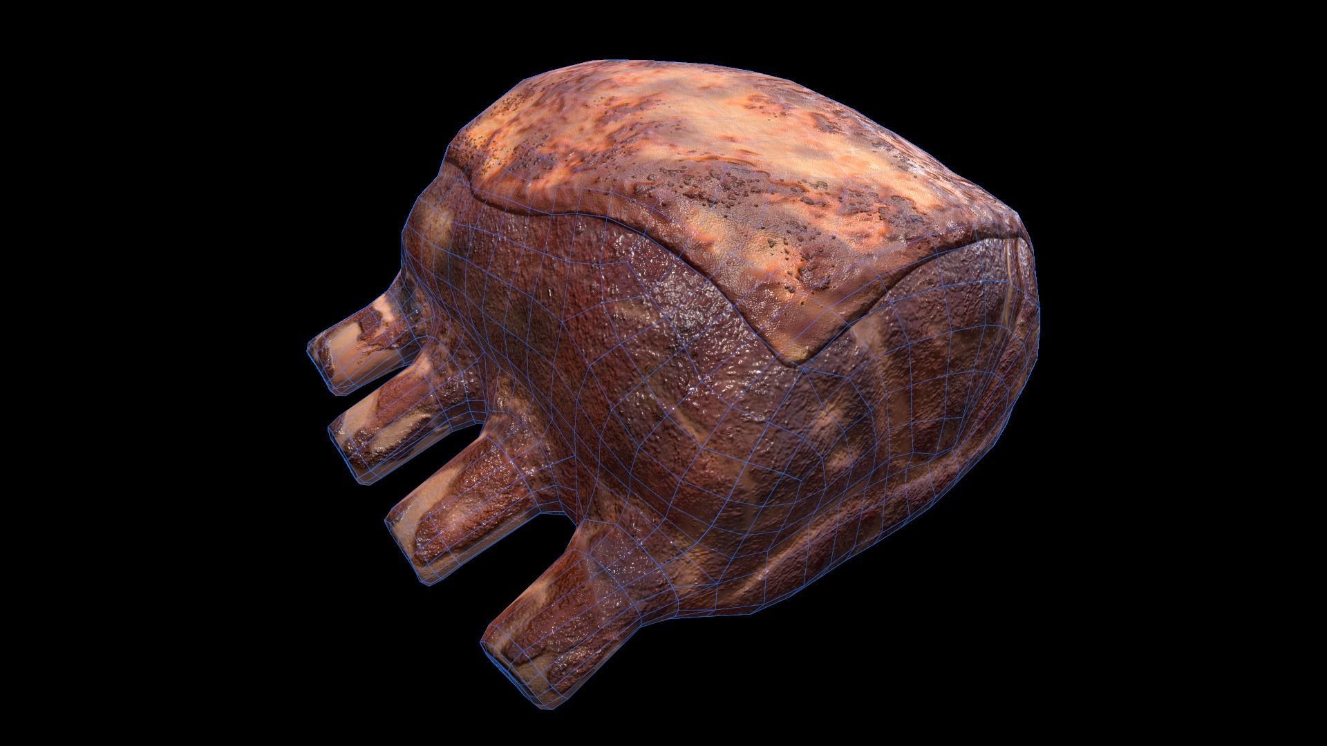Beef RibsGrilled Low-poly 3D model_9