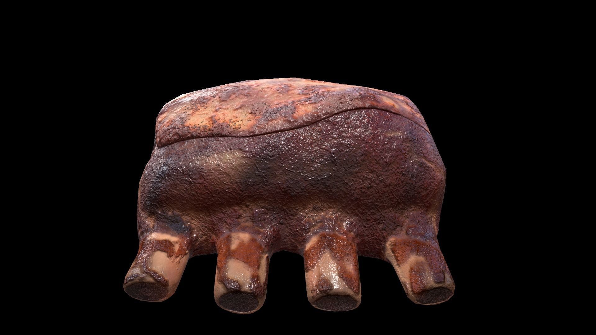 Beef RibsGrilled Low-poly 3D model_2