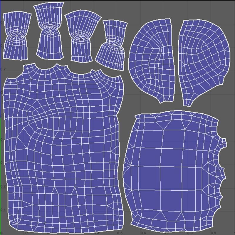 Beef RibsGrilled Low-poly 3D model_7