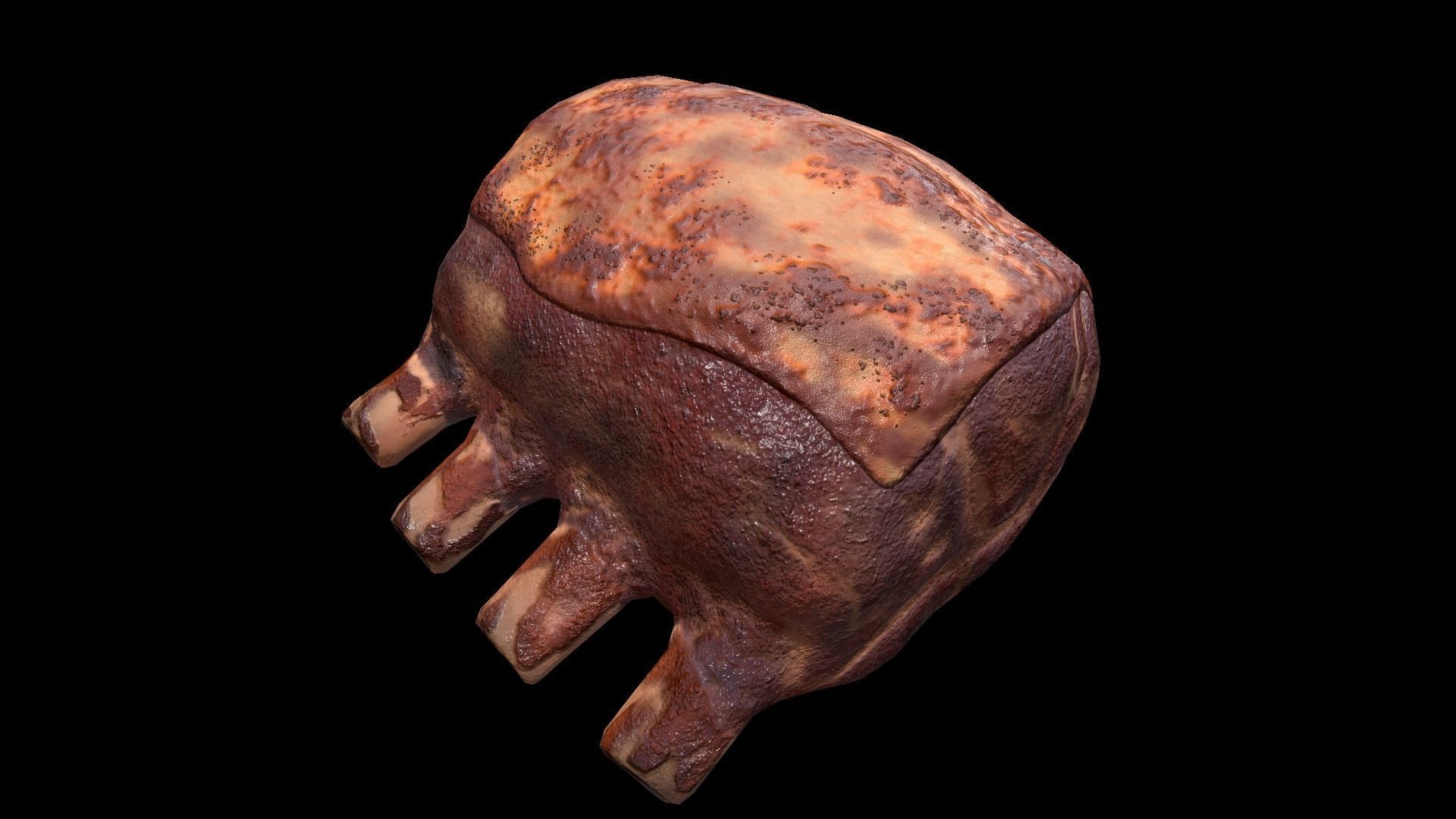 Beef RibsGrilled Low-poly 3D model_3