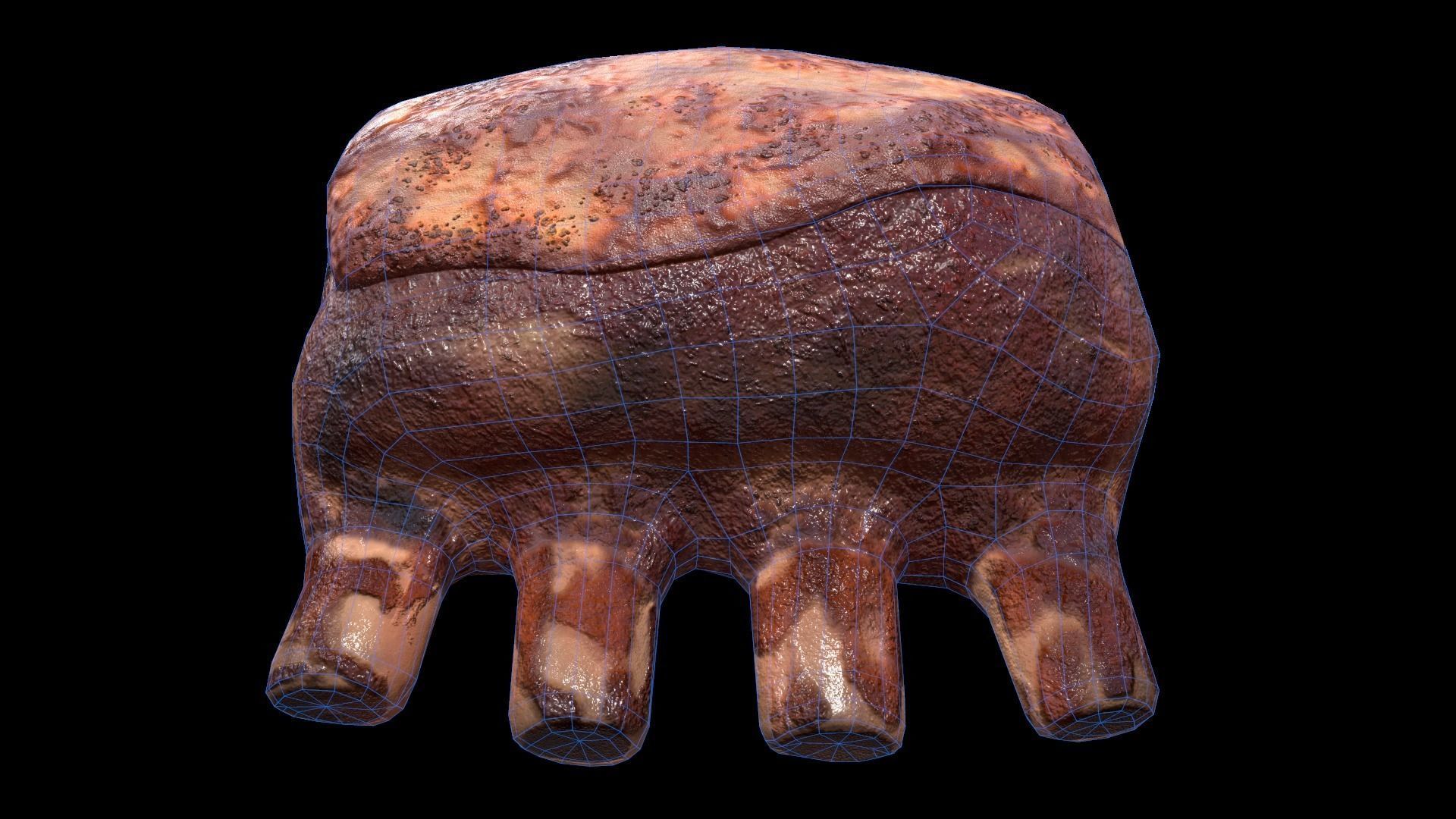Beef RibsGrilled Low-poly 3D model_8