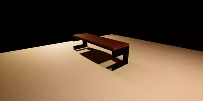 Wooden Bench 3D model
