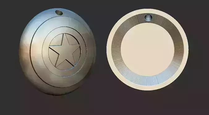 llavero escudo capitan america 3D print model