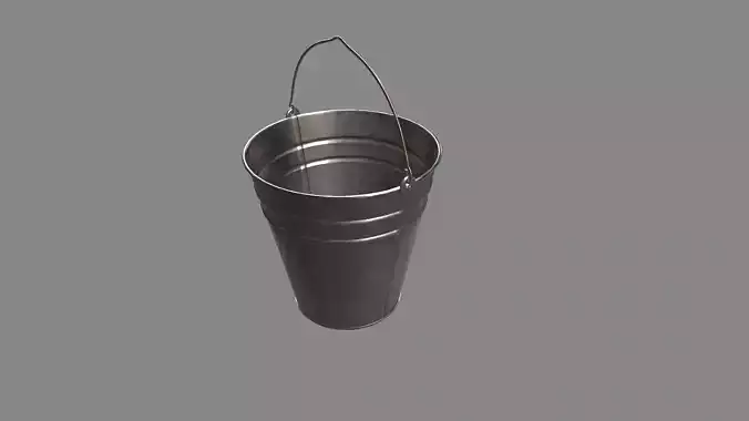 Metal bucket Low-poly