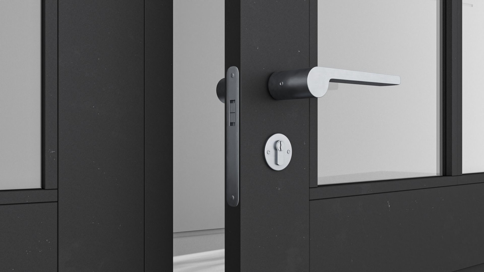 Aluminium door 160 3D model_4