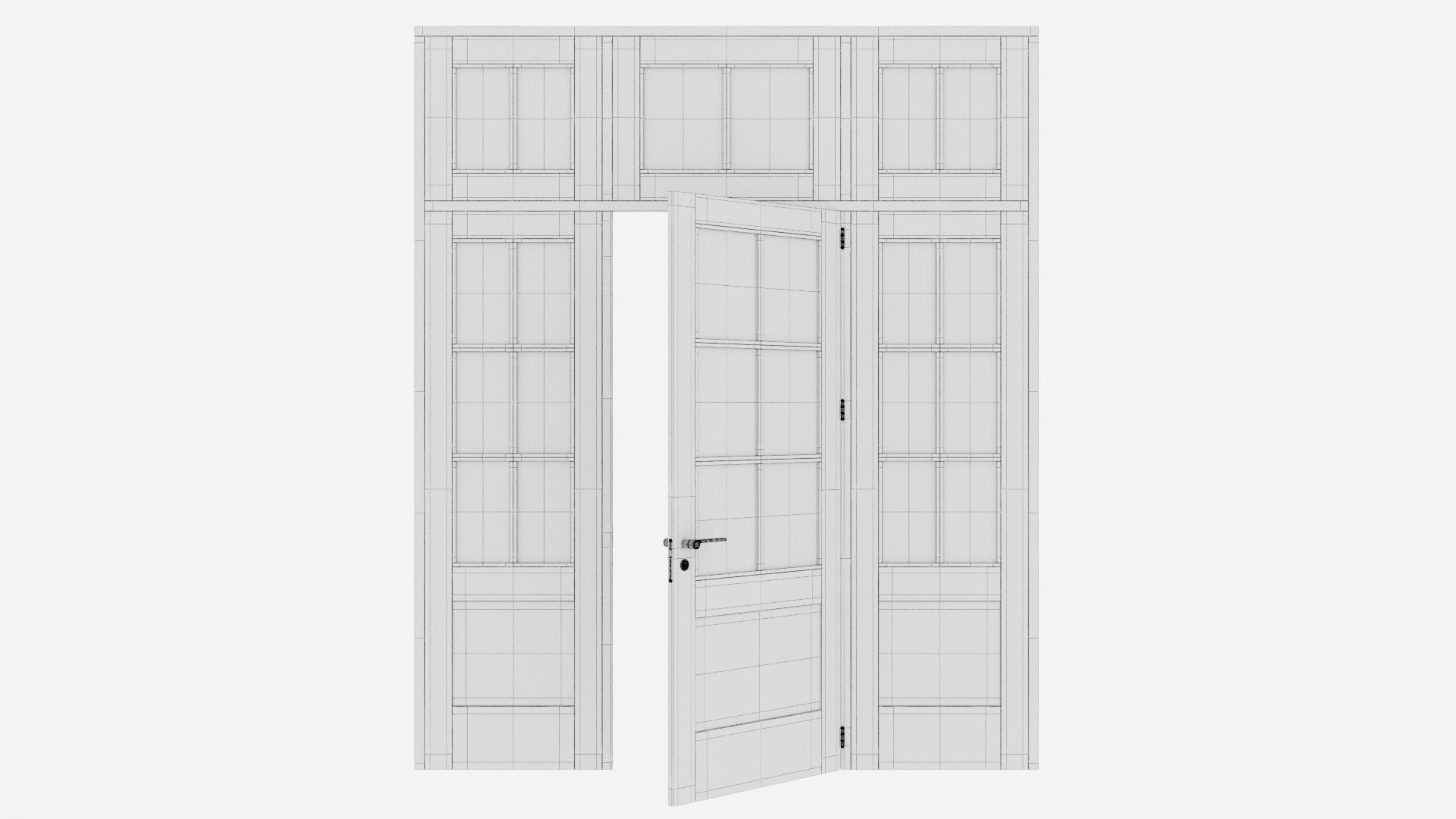 Aluminium door 160 3D model_6