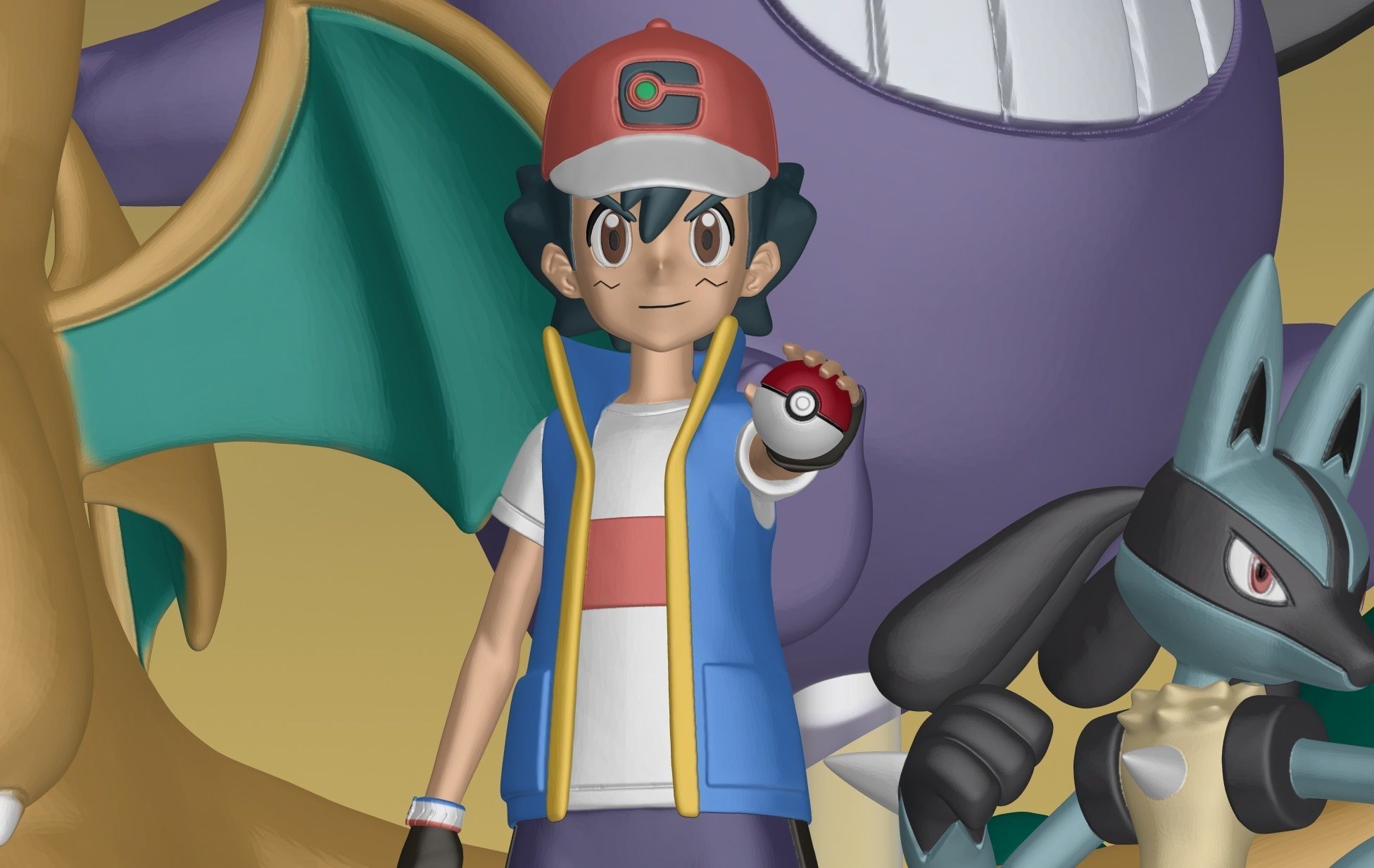 Pokemon Champion Ash Team 3D print model_2