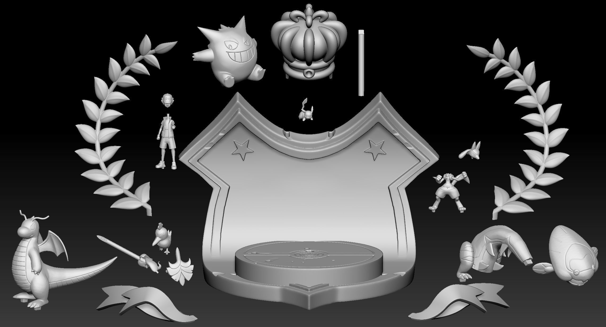 Pokemon Champion Ash Team 3D print model_24