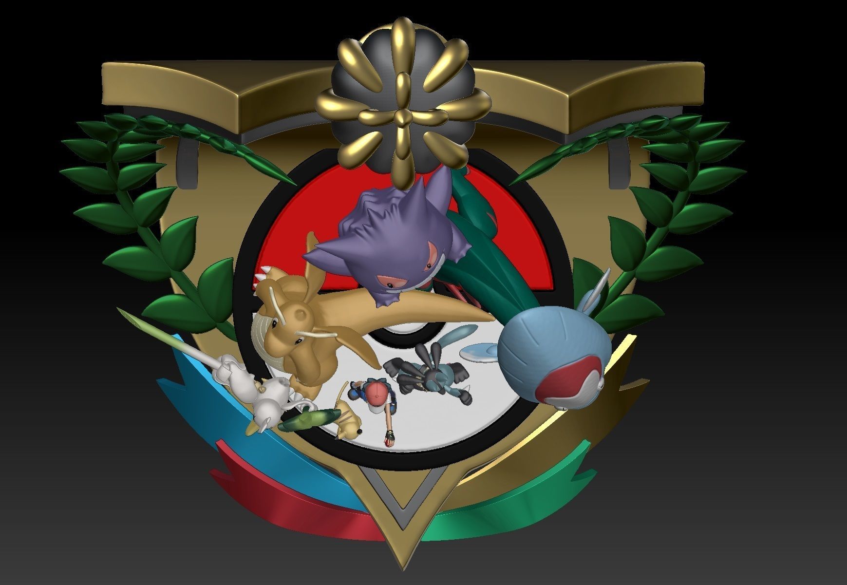 Pokemon Champion Ash Team 3D print model_3