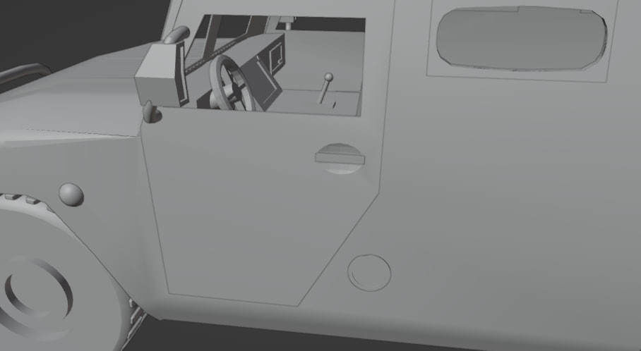 Armored car Tiger Low-poly 3D model_3