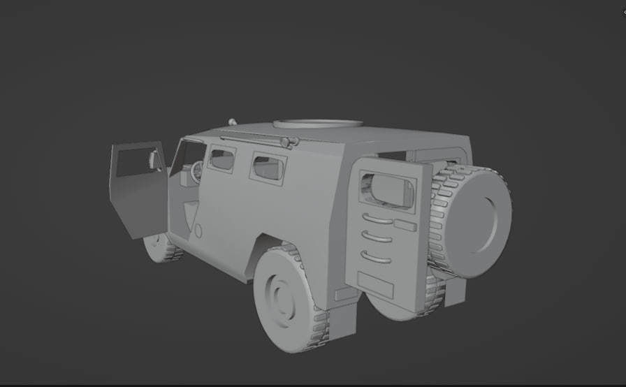 Armored car Tiger Low-poly 3D model_16