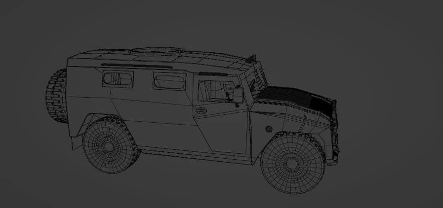 Armored car Tiger Low-poly 3D model_9