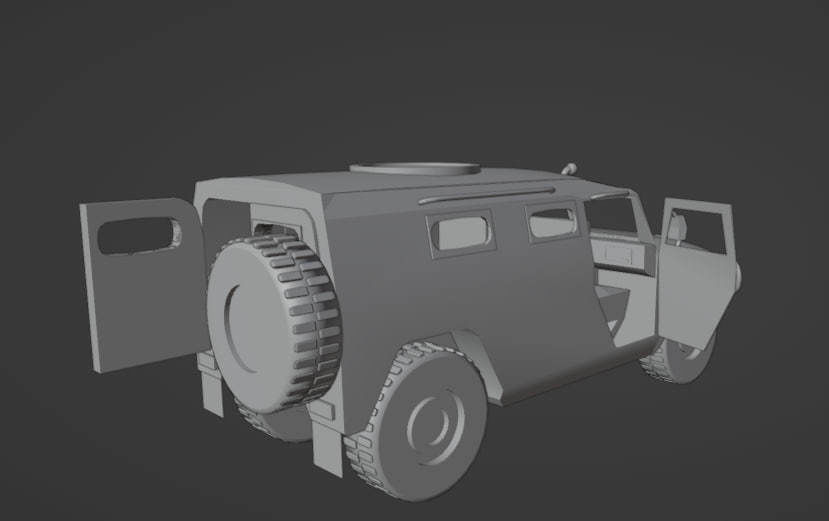 Armored car Tiger Low-poly 3D model_17